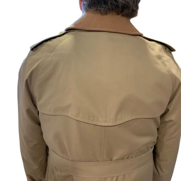 Burberry 80s Nova Check Wool/Camel Hair Liner Double Breasted Trenchcoat Men 44R - Picture 9 of 12